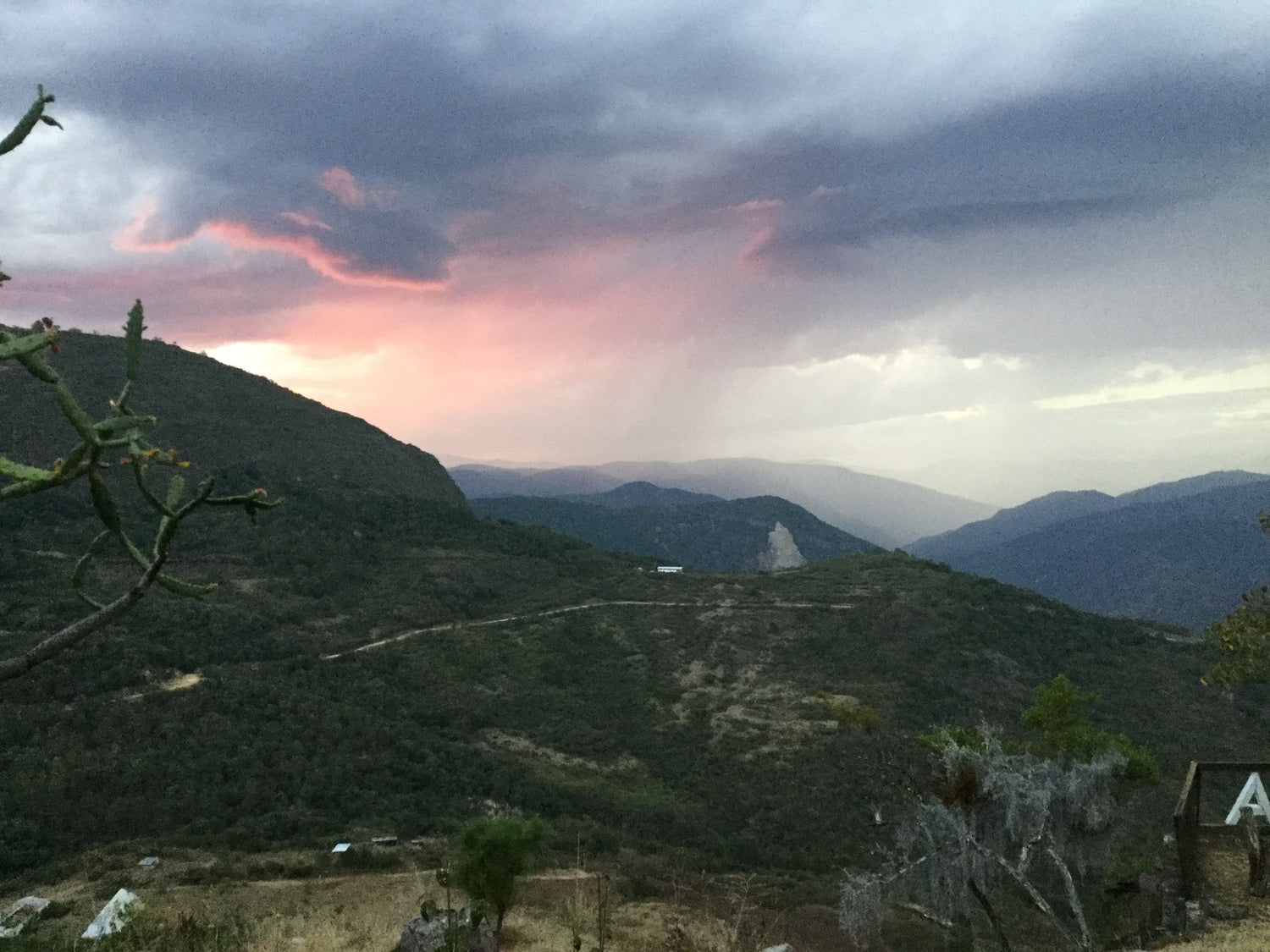 Beautiful sunset view of mountains in San Martha Latuvi, Mexico