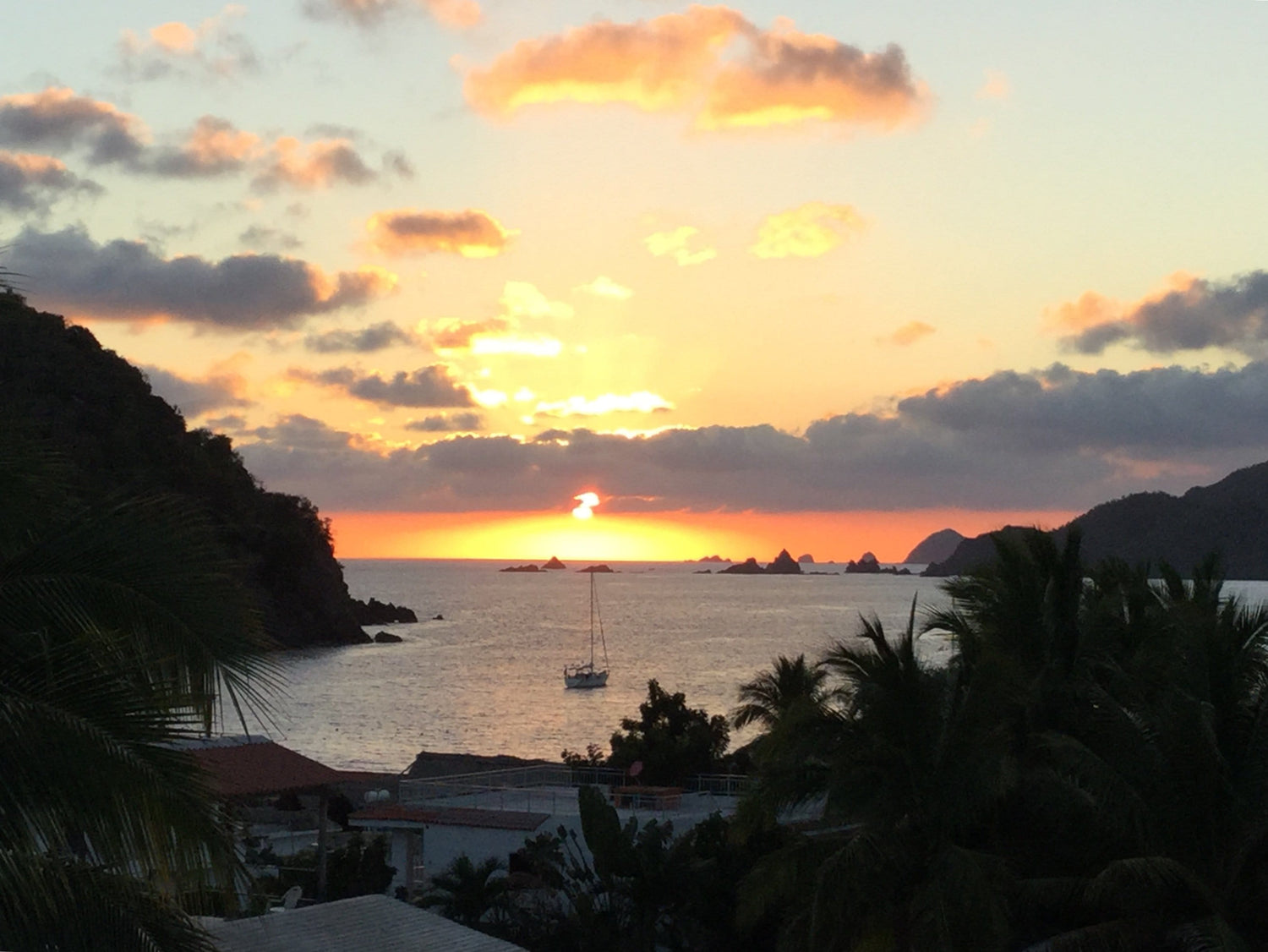 Beautiful sunset over the water in Jalisco, Mexico