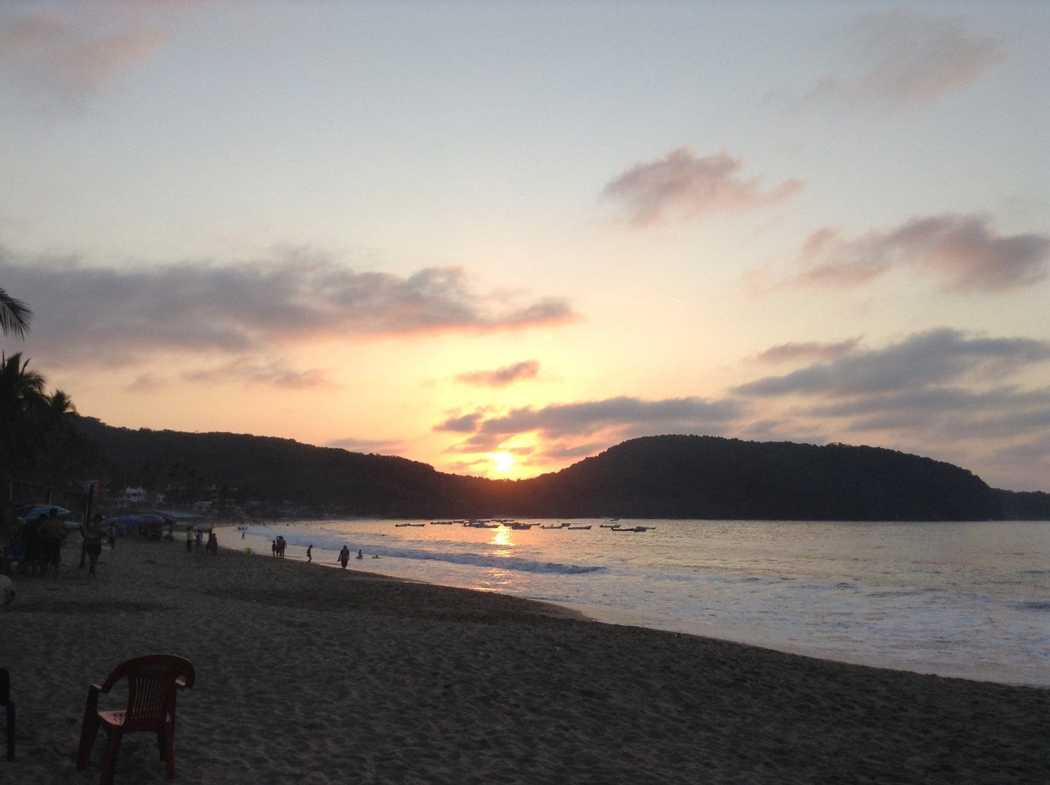 Beautiful sunset from a beach in Nayarit, Mexico