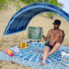 Compact beach chair fits under Suniela shade tent