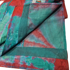 Details of Suniela Beach cotton shade canopy with pockets - Tie Dye - 'Fuchsia Dreams'