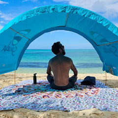 Arched beach cabana with ventilation_printTurquoiseSuniela