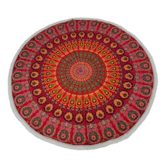 Large round mat for the park or beach by Suniela_printRedMandala