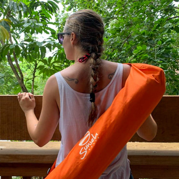 Cotton yoga mat carry bag_colourTangerine