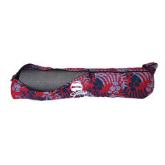 Gorgeous red and blue hand dyed batik yoga mat carry bag with zipper and adjustable strap_printCherryVine